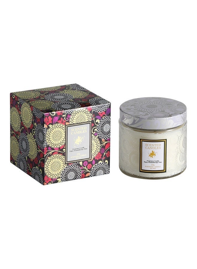 Embossed Scented Candle Glass in Jar,230G Perfume Floral Soy Wax Aroma Candle for Wedding Anniversaries Birthday Holiday Home Decor,Prefect Gift for Meditation Stress Relief Mood - Image 2
